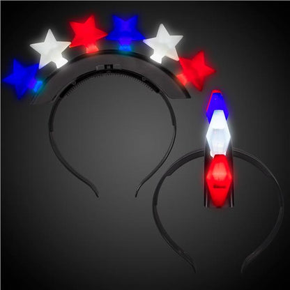 LED Patriotic Stars Mohawk Headband