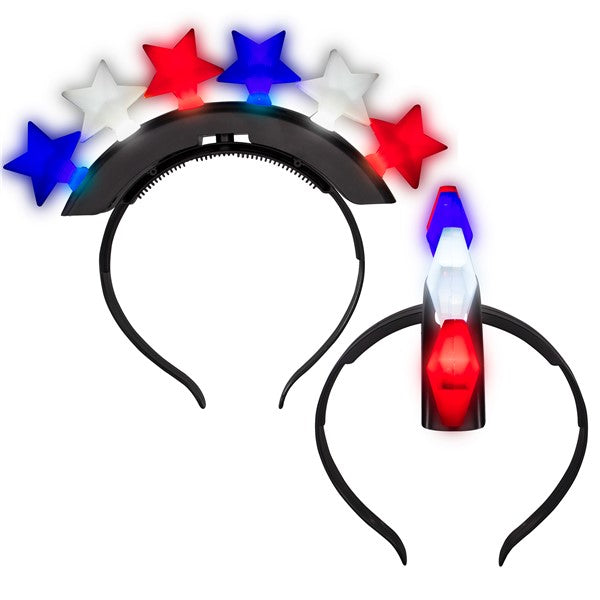 LED Patriotic Stars Mohawk Headband