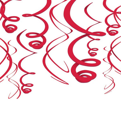 Red Swirl Decorations (12 Per pack)