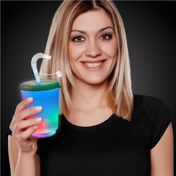 LED 12 oz. Cup with Lid & Straw