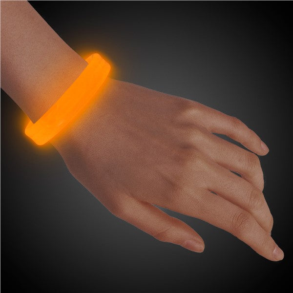 Orange Triple Wide Glow Bracelets (25 Per pack)