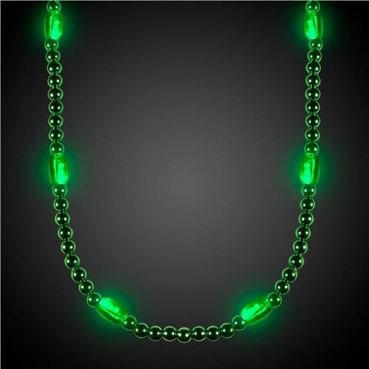 LED Green 30" Beaded Necklace