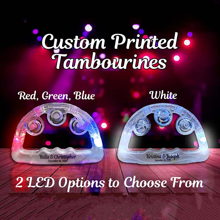 Lighted Tambourine - White or Multicolored LEDs