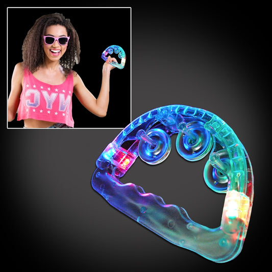 Lighted Tambourine - White or Multicolored LEDs