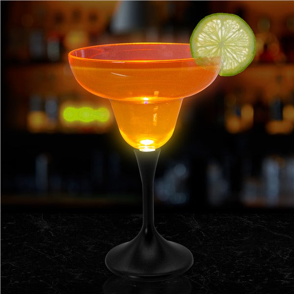 Neon Orange LED 10 oz. Margarita Glass