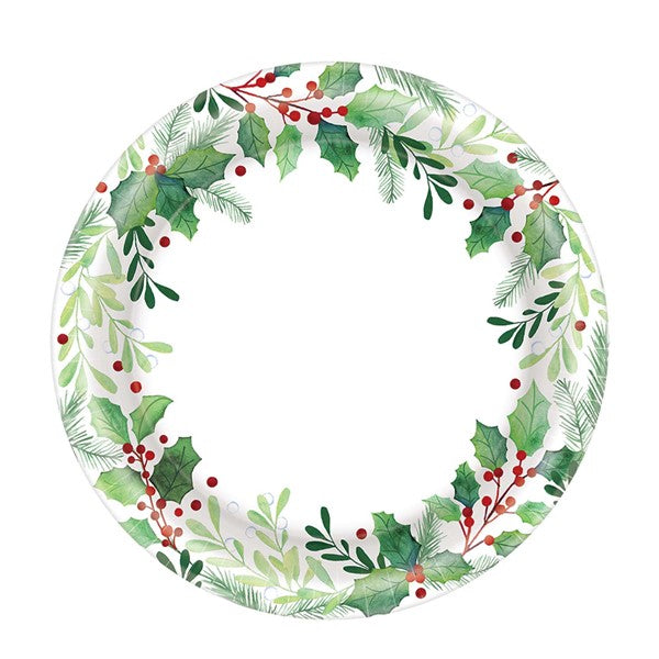 Traditional Holly 7" Plates ( 40 Per pack)