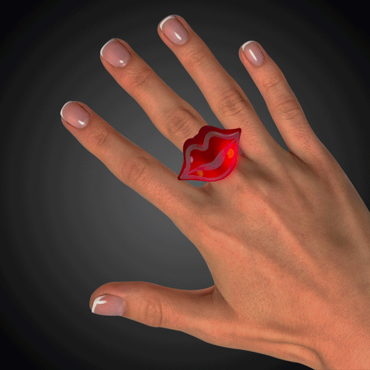 LED Red Lip Jelly Rings (24 Per pack)