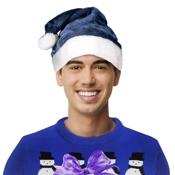 Dark Blue Santa Plush Hat