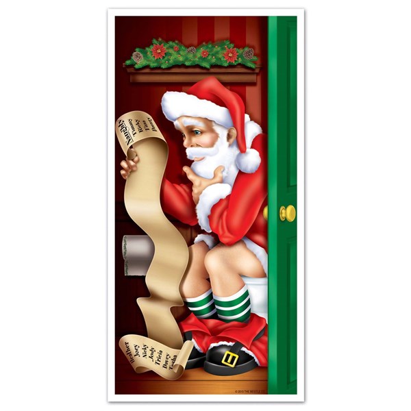 Santa Bathroom Door Cover