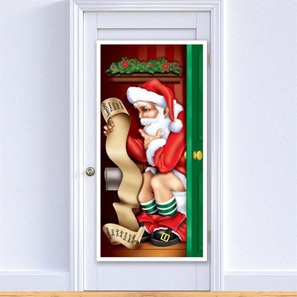 Santa Bathroom Door Cover