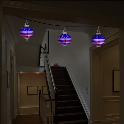 Patriotic Light-Up Lanterns (3 Per Pack)